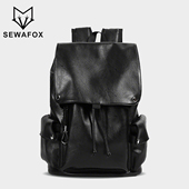 男士 双肩包高级感上班通勤电脑背包皮质男款 女大学生男生皮包书包