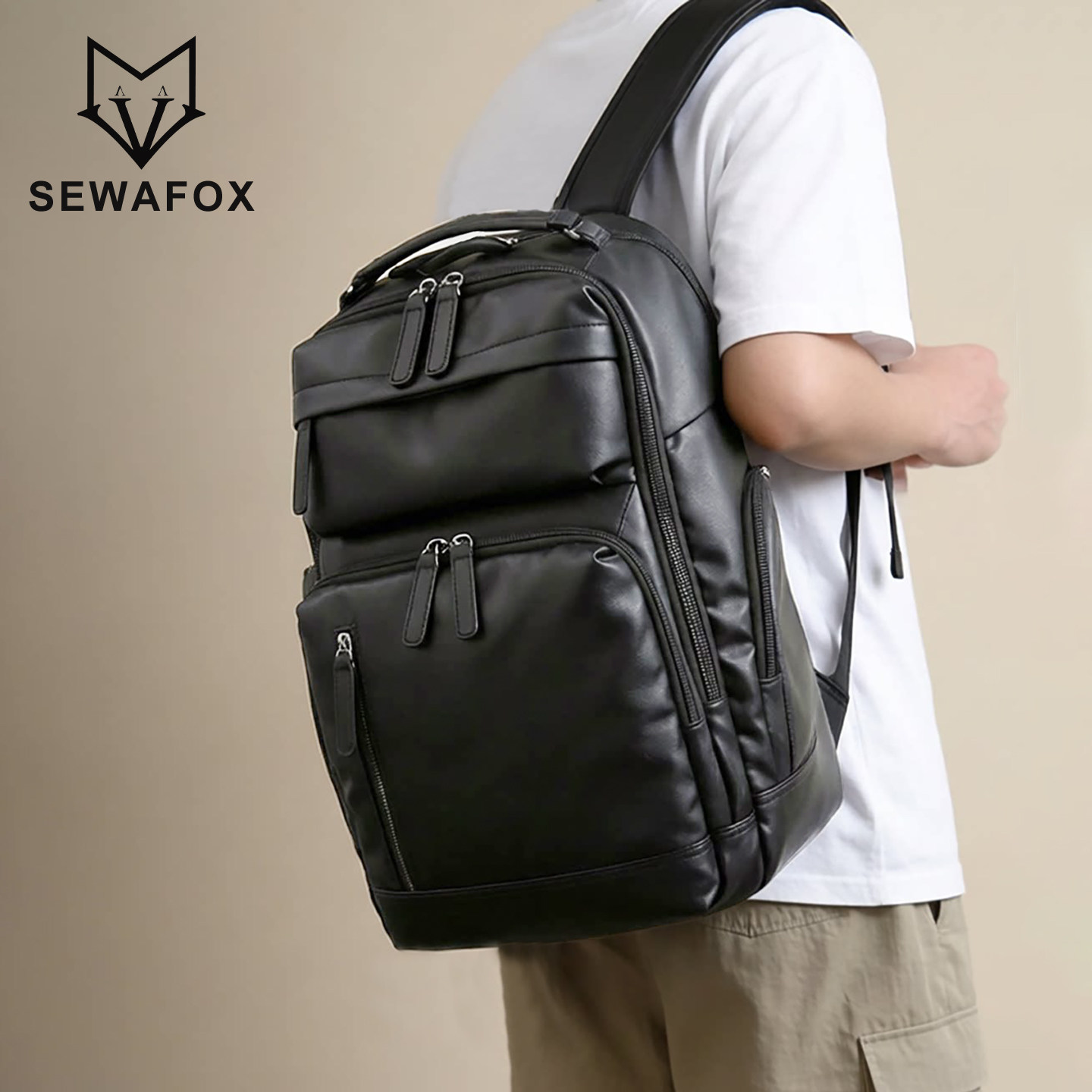 高质感双肩包男士大学生通勤书包大容量电脑包旅游包百搭背包男款