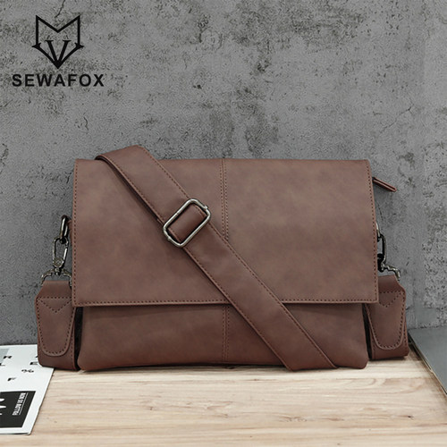 SEWAFOX/塞瓦狐潮牌皮质斜挎包