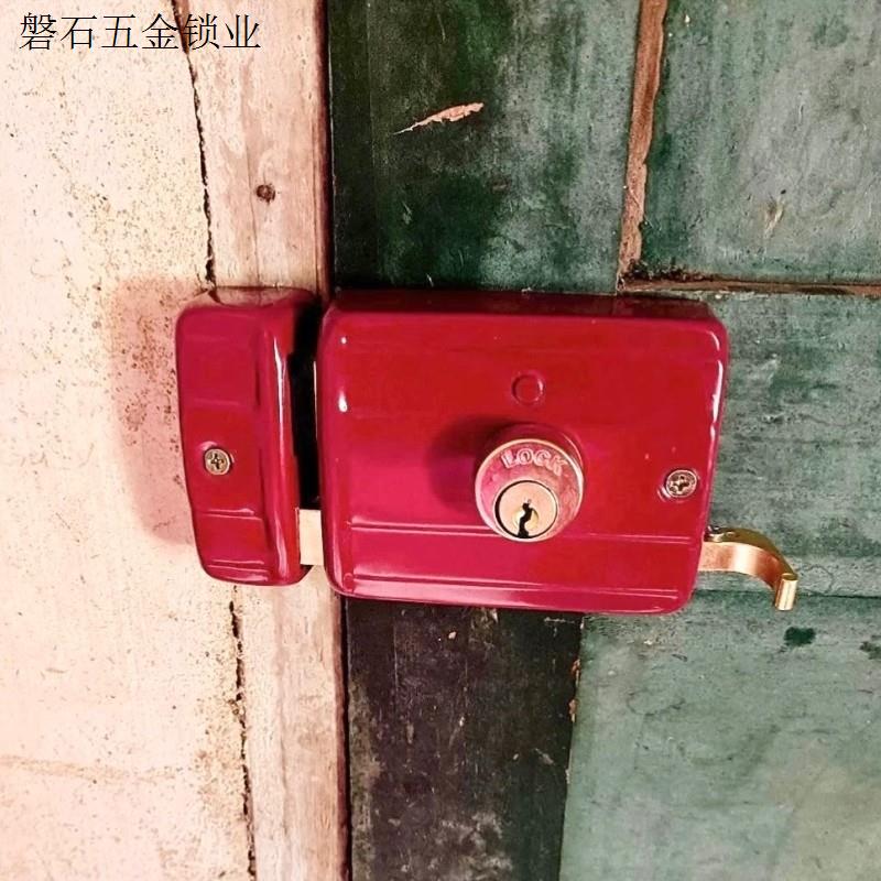 房门外装门锁牛头锁老式家用单舌锁通开型木门708卧室门室内通.