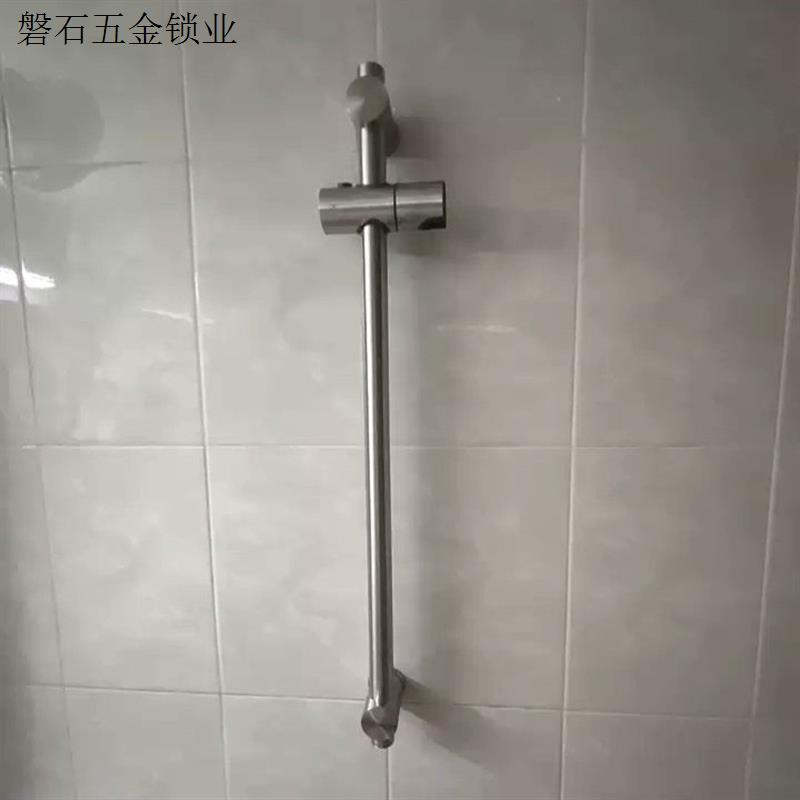 免打孔淋浴器洗澡升降杆伸缩置物架不锈钢浴室淋雨304配件固定.