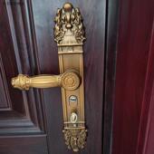 防盗门拉手大门豪华双活别墅门把手双开门面板门锁配件老式 防盗门