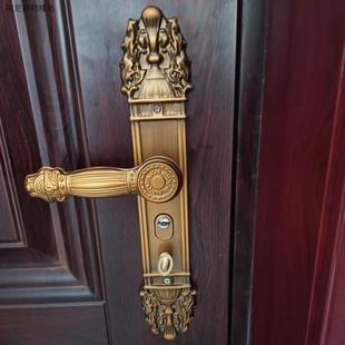 防盗门拉手大门豪华双活别墅门把手双开门面板门锁配件老式防盗门