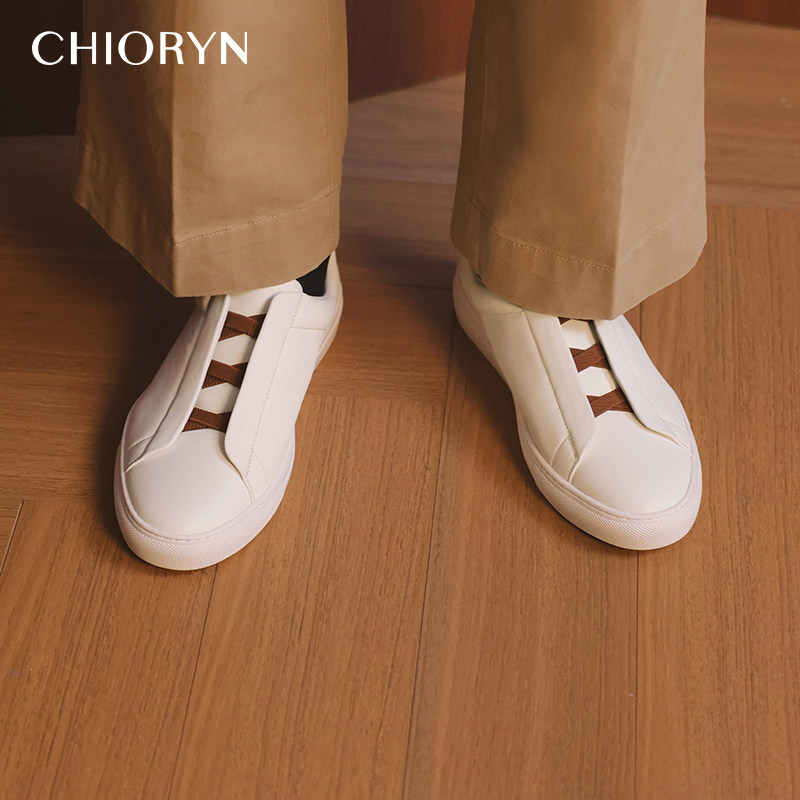 【意大利小牛皮】chioryn青润小白鞋男士秋冬真皮经典休闲板鞋