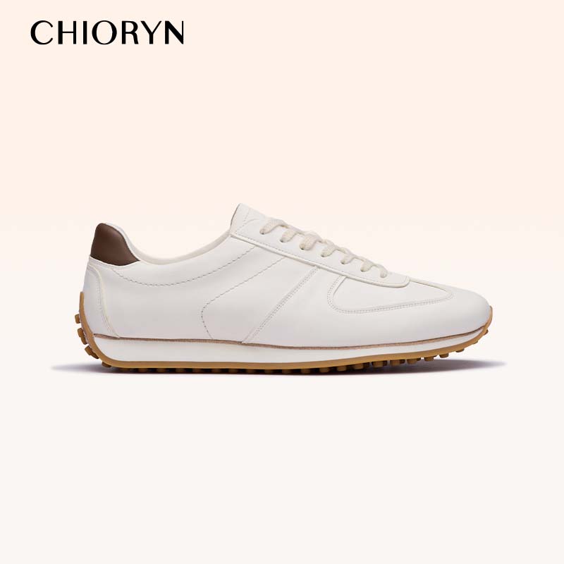 【小牛皮】chioryn青润复古运动休闲跑鞋男士夏季新品真皮德训鞋