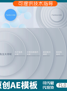 010白色简洁图形分类ae模板文字板块展示模块数据应用领域科技感