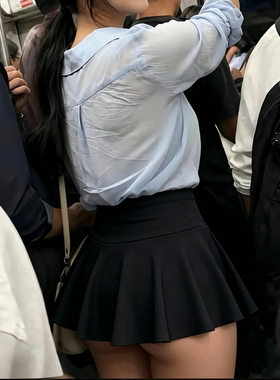 26cm超短百褶裙露底无内衬辣妹