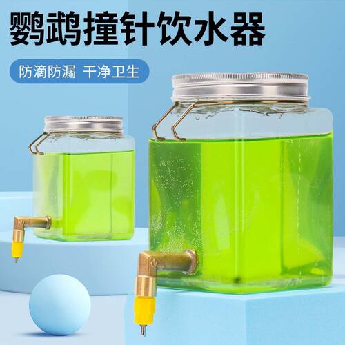 鹦鹉撞针饮水器鸟用水杯芦丁鸡水壶自动大容量宠物芙蓉鸟噬菌体