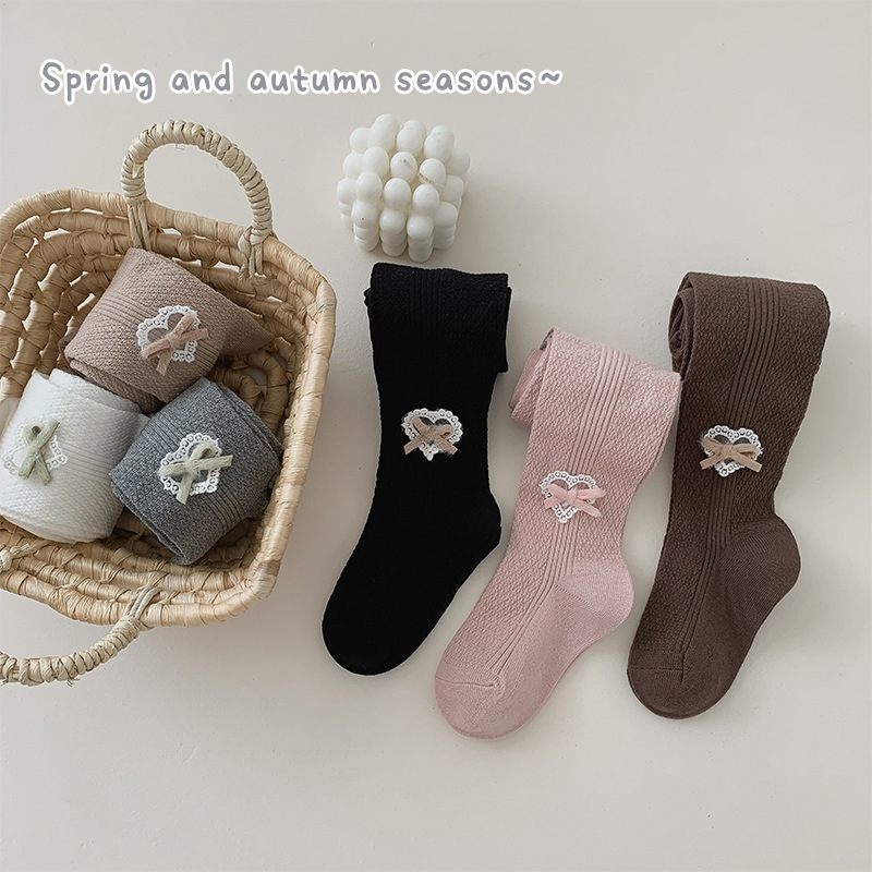 儿童春夏网眼打底裤可爱蝴蝶结春秋外穿学生宝宝女孩连裤袜批发