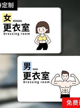 健身房男女更衣室提示牌