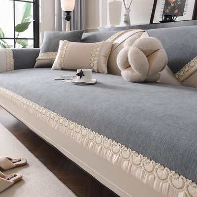 沙发垫四季通用2025新款雪尼尔高级感防滑坐垫子直排皮沙发盖布巾