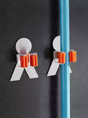 Powder Room mop rack wall-mounted on the wall tuo ba jia hanging mop artifact free punch mop adhesive hook free punch strength