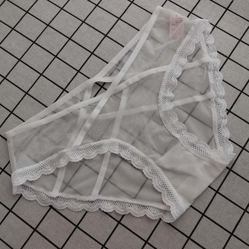 冰丝款内裤女超薄全透明三角诱惑性惑蕾丝雪纺夏季天薄款火辣网眼