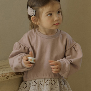 套装 宽松长袖 2026新款 儿童女孩圆领蝙蝠袖 上衣 韩版 女童卫衣春款