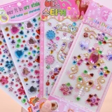 Детская наклейка для принцессы, акриловые наклейки, трехмерный декор, с драгоценным камнем