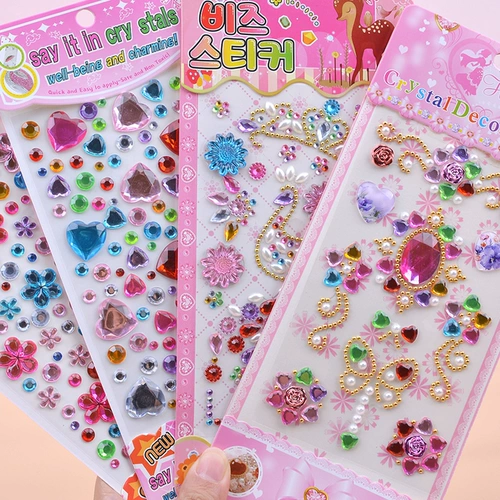 Детская наклейка для принцессы, акриловые трехмерные наклейки, с драгоценным камнем