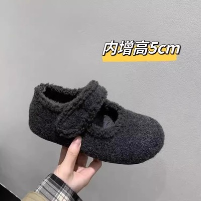 小个子内增高百搭毛毛鞋