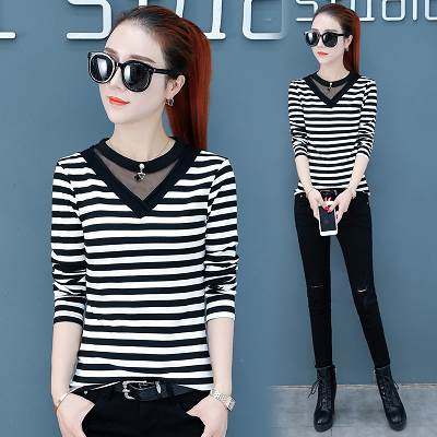条纹t恤女长袖2020春装新款韩版时尚修身显瘦百搭春秋打底衫上衣在类目 个性定制/设计服务/DIY, 服饰箱包定制, 服装定制, 工作服/校服/商务服定制中 - 来自Buy2taobao.com提供专业的淘宝代购服务