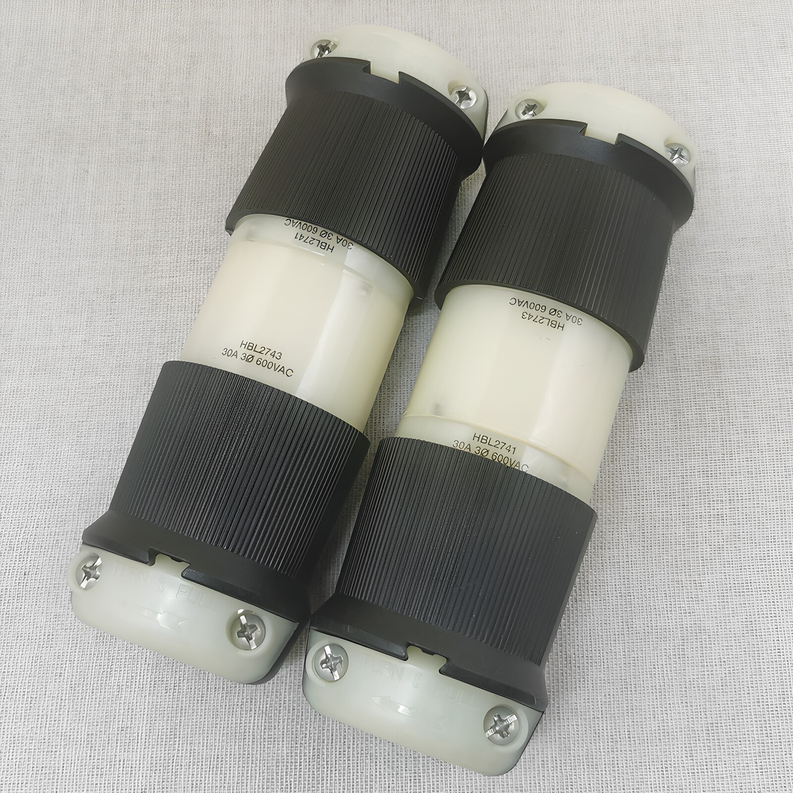 原装美国荷宝HUBBELL工业插头二手电源对插30A600V四针大功率插头