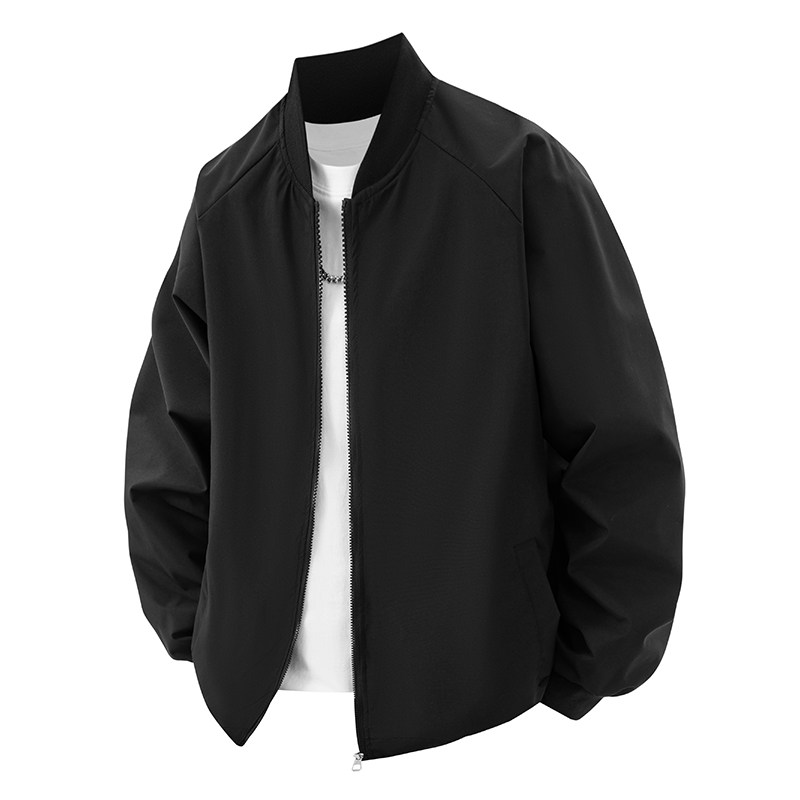 Men Fashion Casual Windbreaker Baseball Bomber Jacket Oversi图片