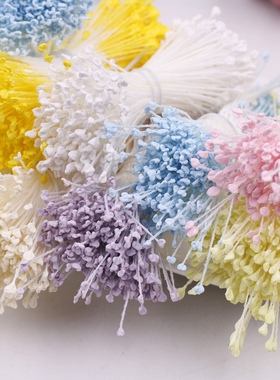 翻糖花蕊花芯扭扭棒手工材料仿真石膏蜡线荷花绒花黄色麦芽花心