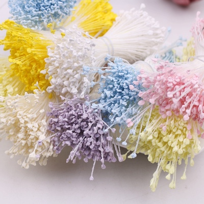 翻糖花蕊花芯扭扭棒手工材料仿真石膏蜡线荷花绒花黄色麦芽花心