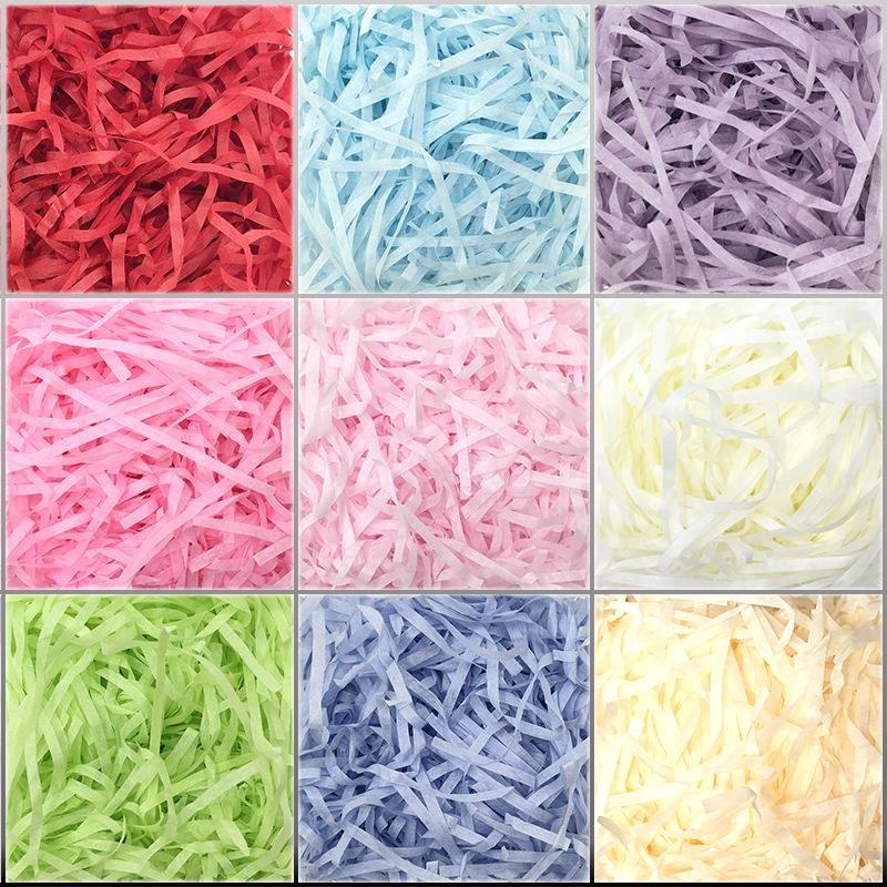 拉菲草礼盒填充碎纸包装材料礼品装饰拉丝纸屑礼物盒子喜糖铺垫