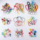 拼豆diy钥匙扣打孔器工具五角星金属装 饰配件拼豆钢丝圈门扣挂件