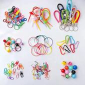 拼豆diy钥匙扣打孔器工具五角星金属装 饰配件拼豆钢丝圈门扣挂件