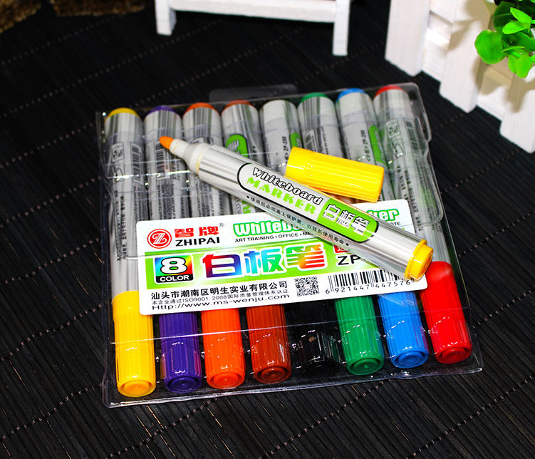무료 배송 어린이 그림 그리기 보드 교육을위한 컬러 화이트 보드 펜 8 색 펜 ZHI 브랜드 지울 수 있는 수성 마커