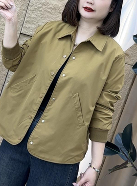 中老年时尚女装妈妈春装外套2025新款衬衫宽松洋气休闲夹克上衣