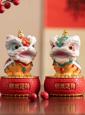 狮来运转国潮特色创意摆件