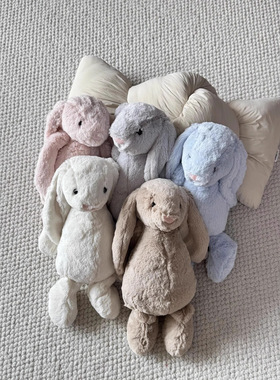 英国JE邦尼兔经典害羞系列乳白色粉色卡其色邦尼兔毛绒玩具公仔