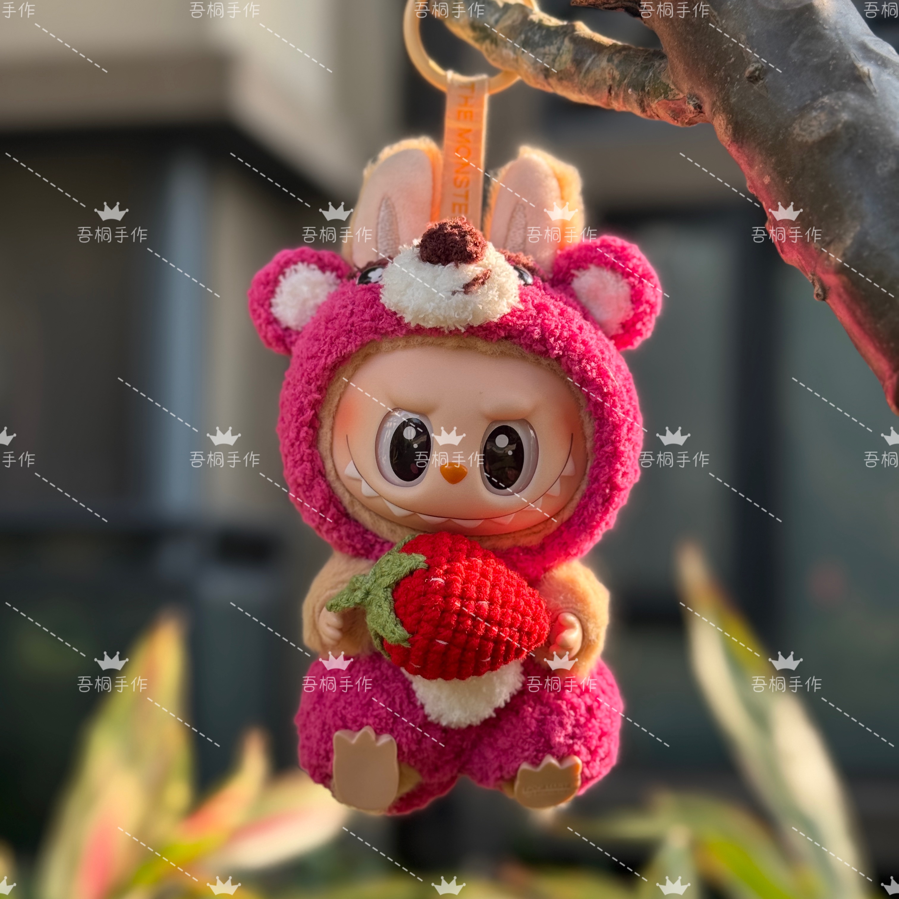 Labubu公仔手工纯羊毛衣服心动马卡龙搪胶脸拉布布娃衣换装着替