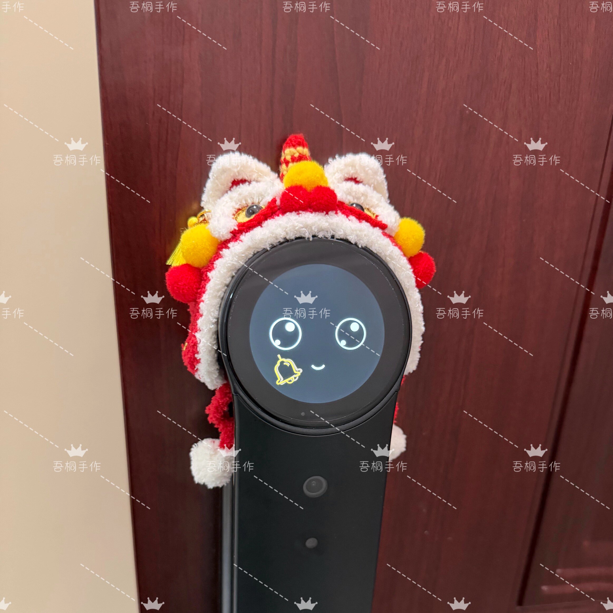 德施曼R9智能锁麒麟入户电子门锁装饰醒狮帽子