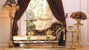 狮落皇庭奢华欧式 沙发椅正品 家具 进口实木玫瑰金贵妃椅别墅大款