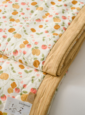 清货全棉新疆棉花夏被 碎花AB版包边舒适空调被单人1.51.8双人2米