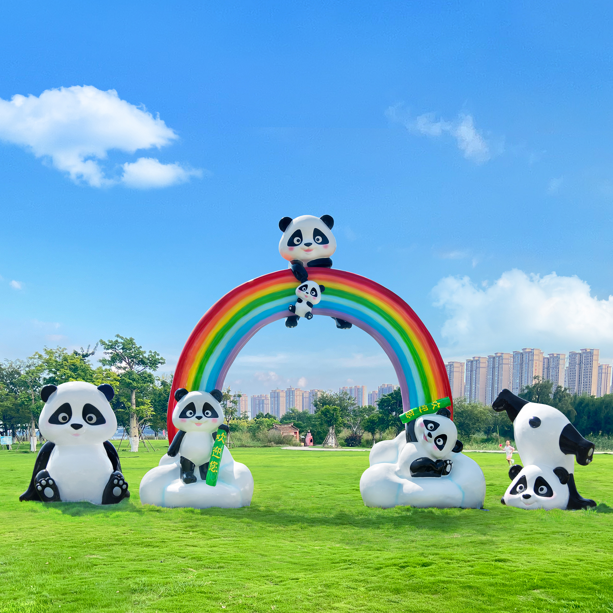 户外园林卡通熊猫雕塑网红打卡