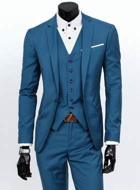 三件套韩版修身正装新郎结婚礼服