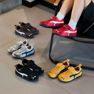 真皮儿童单网运动鞋2026春夏新款男童网面德训鞋透气女童阿甘鞋潮