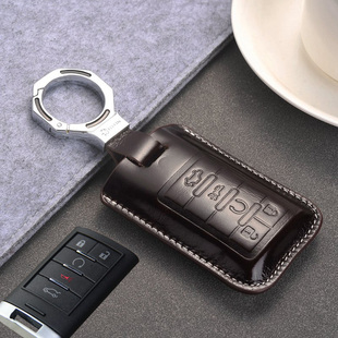 适用于凯迪拉克SLS XTS ATS CTS SRX车钥匙包 纯皮卡迪拉克钥匙套
