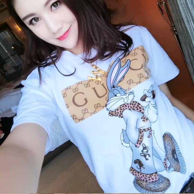 2019 white Easy pure cotton Short sleeved new pattern ins Tidal harbor Ultra-fire Net Red Same item Versatile jacketin the Women's clothing/Boutique , T-shirt  category - from Buy2taobao.com to provide professional Taobao agent buy service