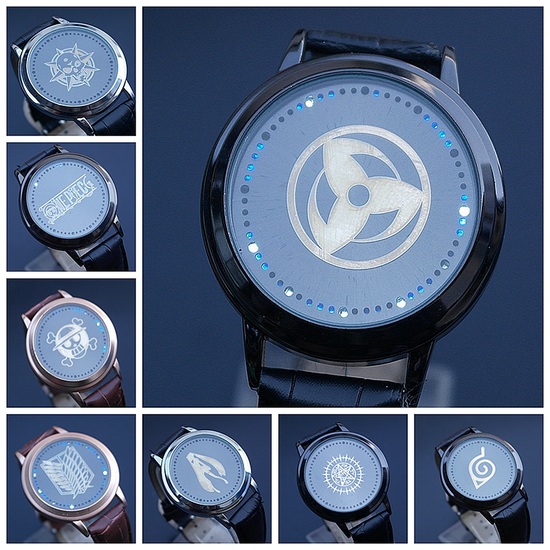 韩版卡通写轮眼骷髅头LED手表