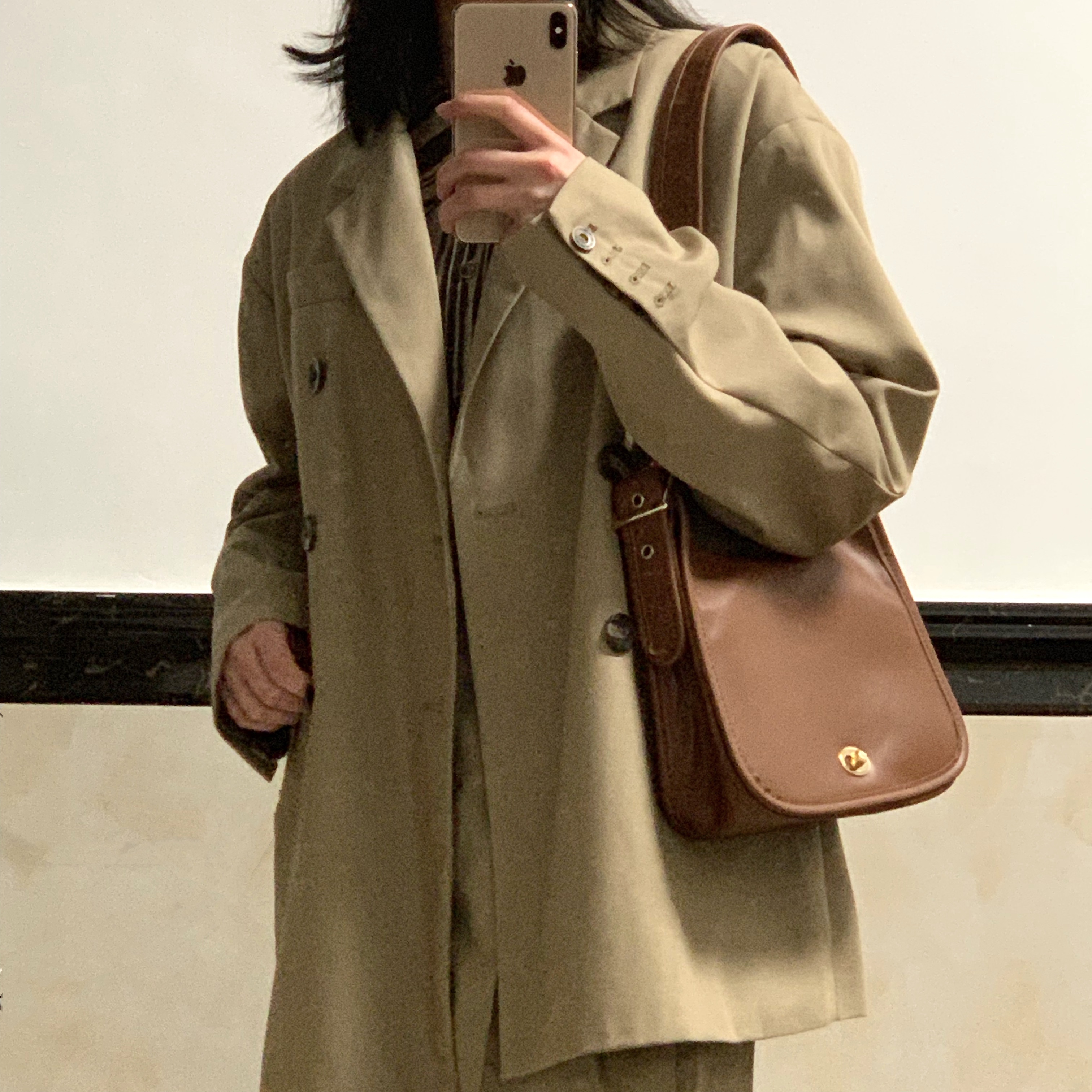 ymbhz小号单肩斜跨软皮复古包