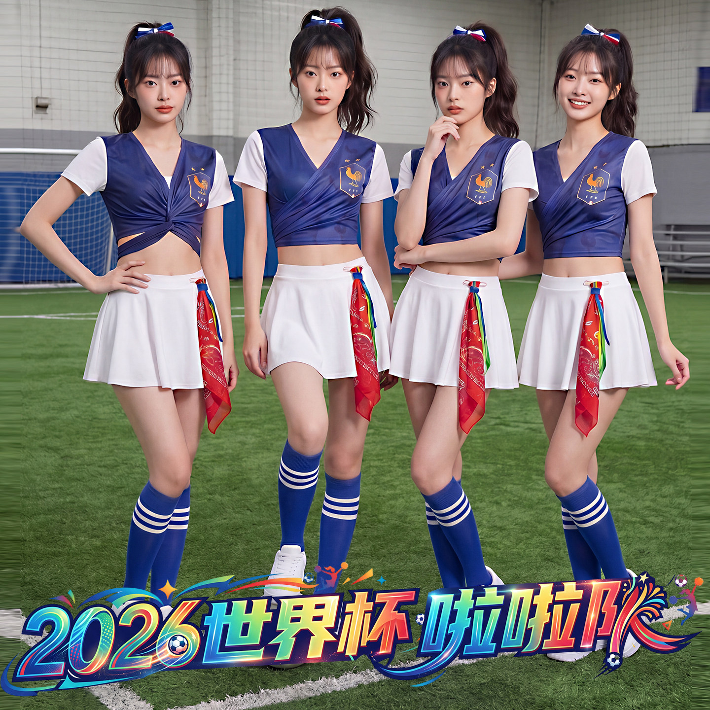 世界杯夜场法国gogo演出服性感啦啦队服装2026新款足球宝贝舞蹈服