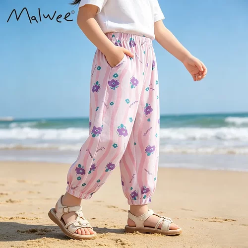 跨境malwee防蚊裤夏季薄款2026新款裤子欧美运动裤夏款儿童速干裤