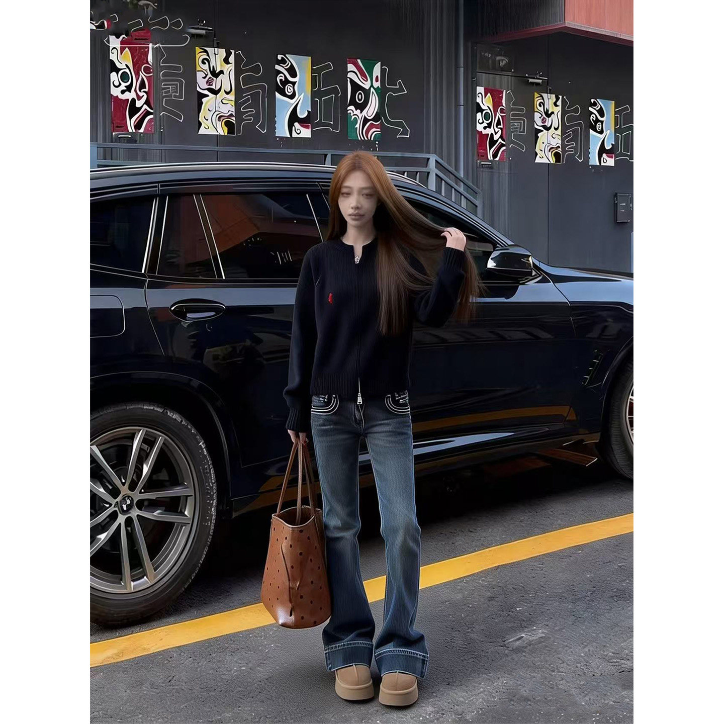 依琳家宽松直简阔腿牛仔裤子女2026春季新款超火高腰显瘦微喇叭裤,女装/女士精品,牛仔裤,淘宝优惠券,粉丝福利购,淘宝优惠卷