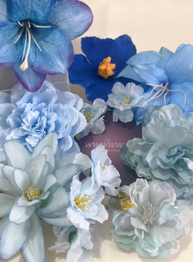 Willa｜度假风氛围感蓝色系花朵发饰超仙度假头花海边发夹刘海夹