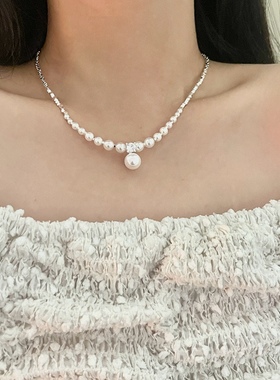 Willa｜小红书爆款有一点设计感碎银子珍珠项链小众精致锁骨链ins