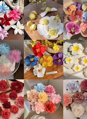 Willa｜夏季氛围感度假风花朵发夹侧边夹头花仿真花头饰海边发饰